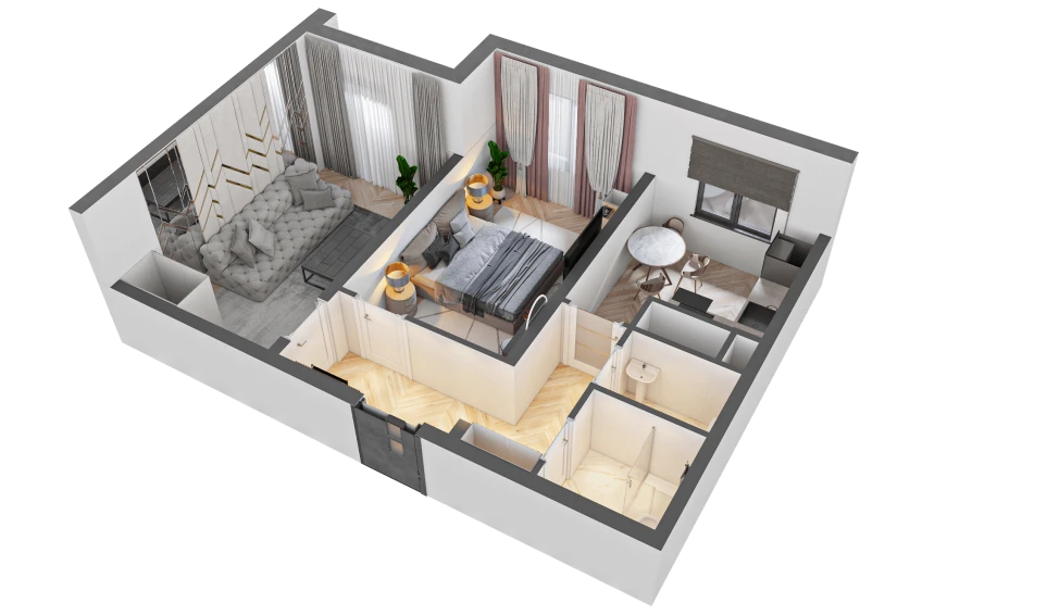 2-комн. квартира 52.3 м²  14/16 этаж | Жилой комплекс TRINITY