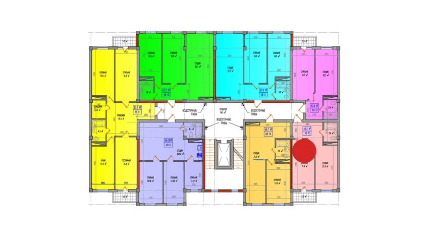 2-xonali xonadon 44.2 m²  2/9 qavat | Yuksalish Nurafshon Turar-joy majmuasi