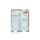 1-комн. квартира 45.3 м²  6/9 этаж | Жилой комплекс YANGI AVLOD