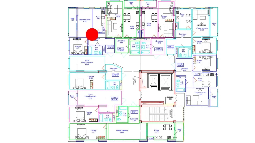 2-комн. квартира 52.42 м²  11/17 этаж | Жилой комплекс UCHTEPA CITY
