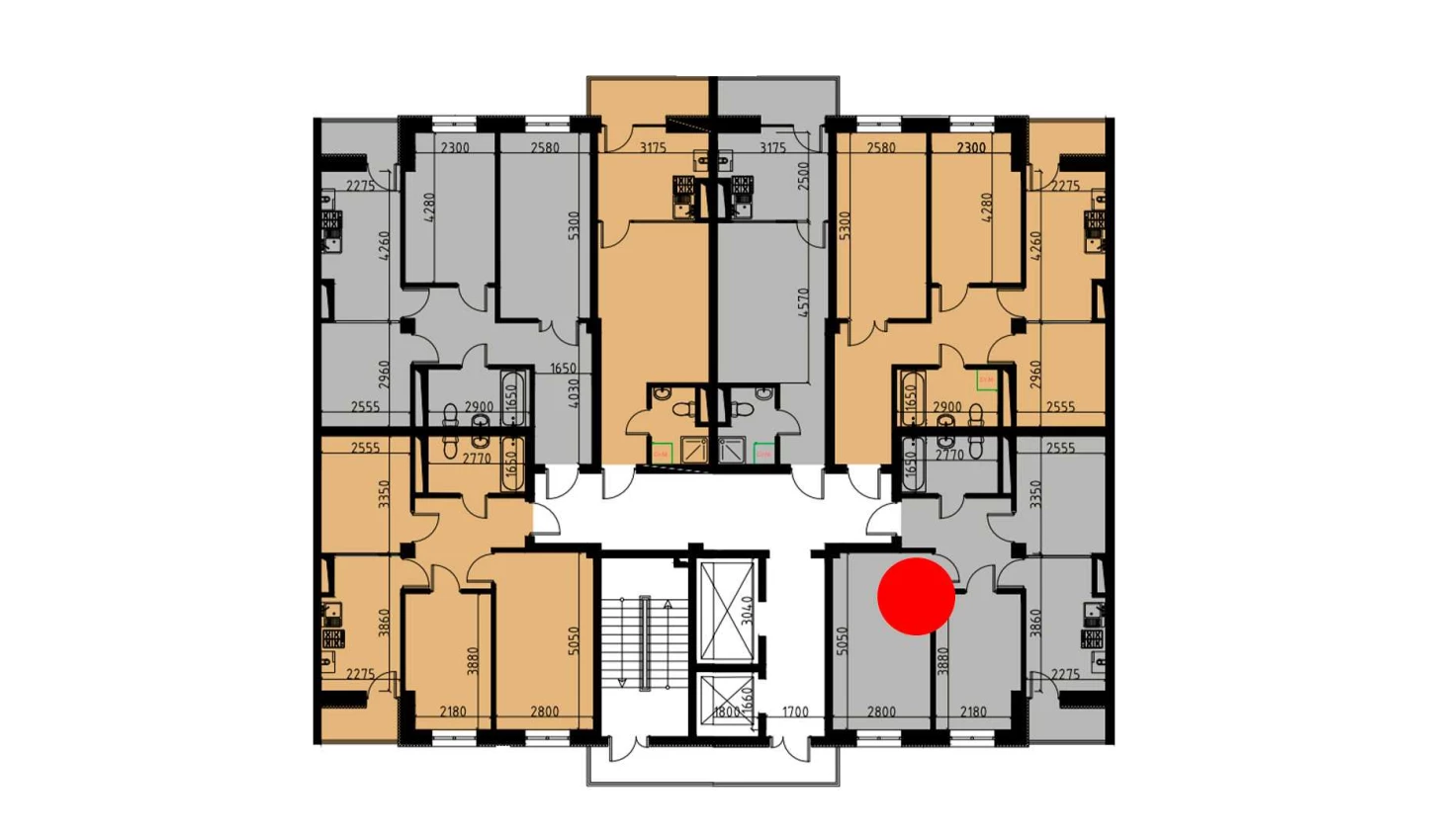 2-комн. квартира 53.27 м²  6/10 этаж | Жилой комплекс YANGIOBOD RESIDENCE