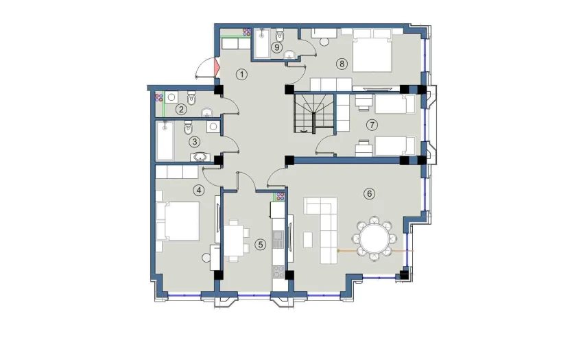 4-комнатная квартира 129 м²  2/9 этаж | Жилой комплекс FLORYA RESIDENCE