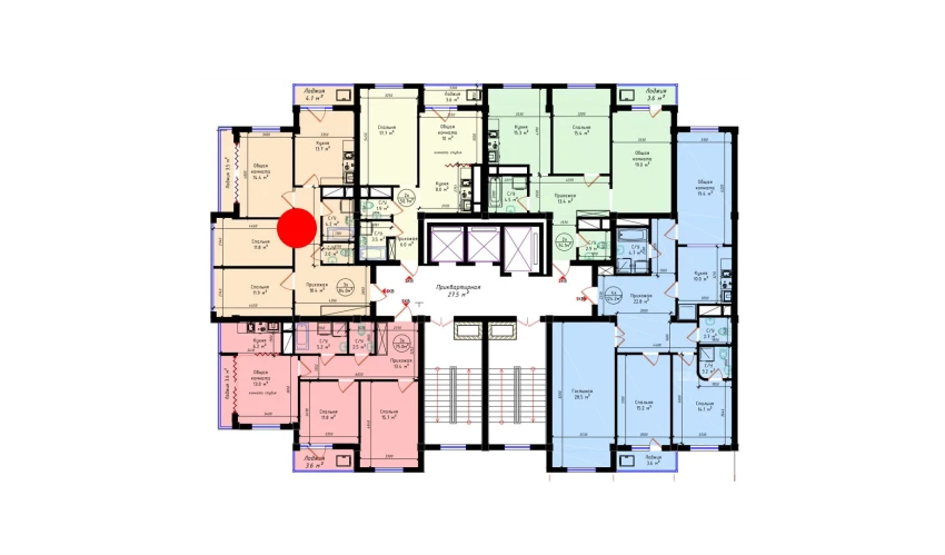 3-комнатная квартира 84 м²  3/19 этаж | Жилой комплекс BRILLIANT CITY AC