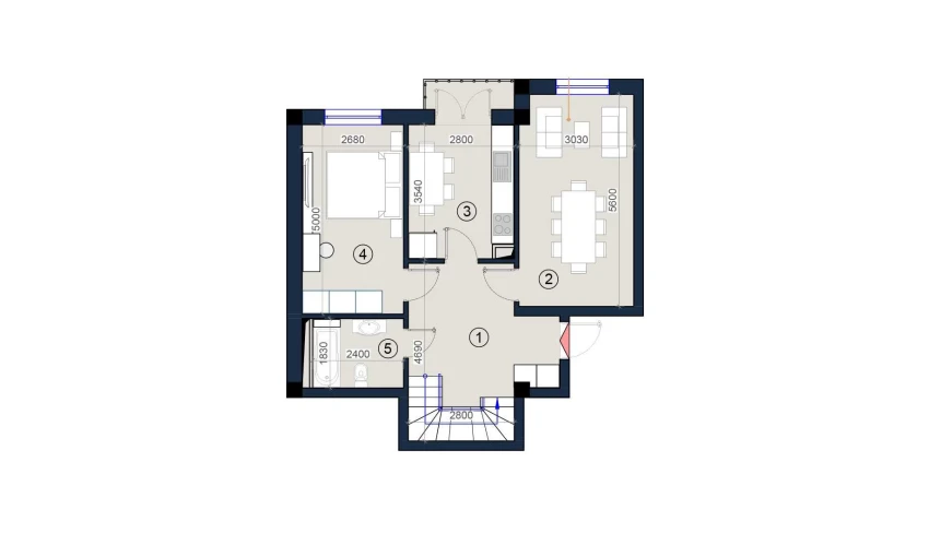 2-комнатная квартира 124 м²  9/9 этаж | Жилой комплекс KO'KSAROY