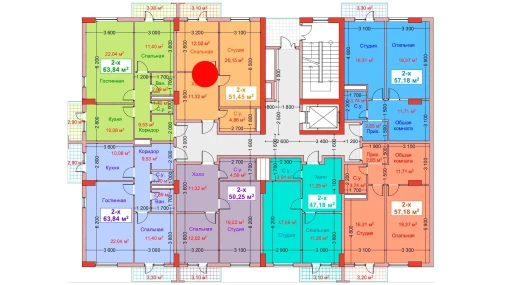 2-комнатная квартира 51.45 м²  8/8 этаж | Жилой комплекс CAPITAL AVENUE