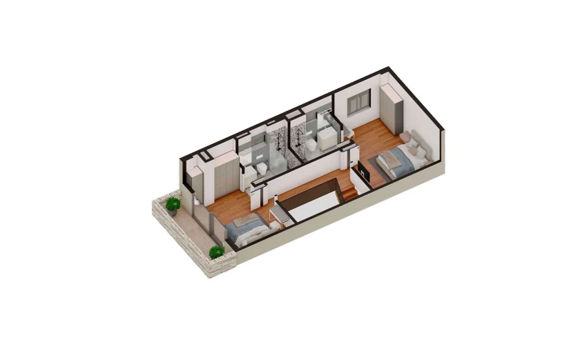 4-xonali xonadon 118.53 m²  2/4 qavat | TUSHLAR VODIYSI Turar-joy majmuasi