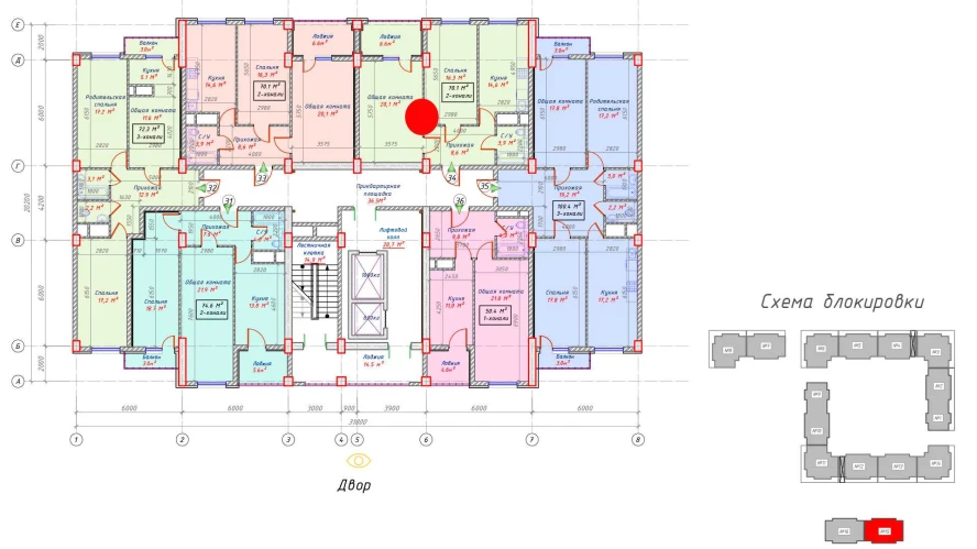 2-xonali xonadon 70.1 m²  13/16 qavat | Sam House (Qora Suv) Turar-joy majmuasi