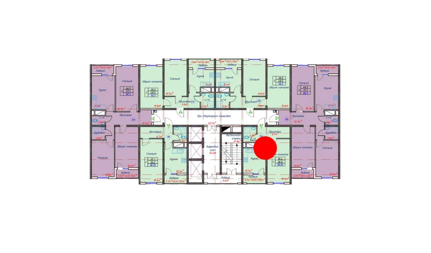 1-комнатная квартира 38.05 м²  7/16 этаж | Жилой комплекс TRINITY
