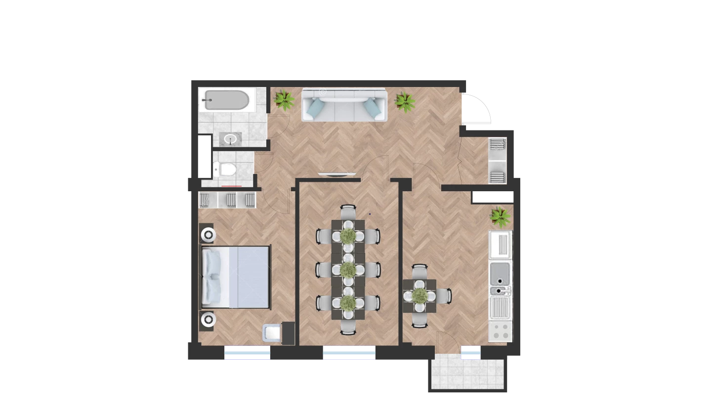 2-комн. квартира 71.78 м²  6/10 этаж | Жилой комплекс Ko'kcha-Oqtepa