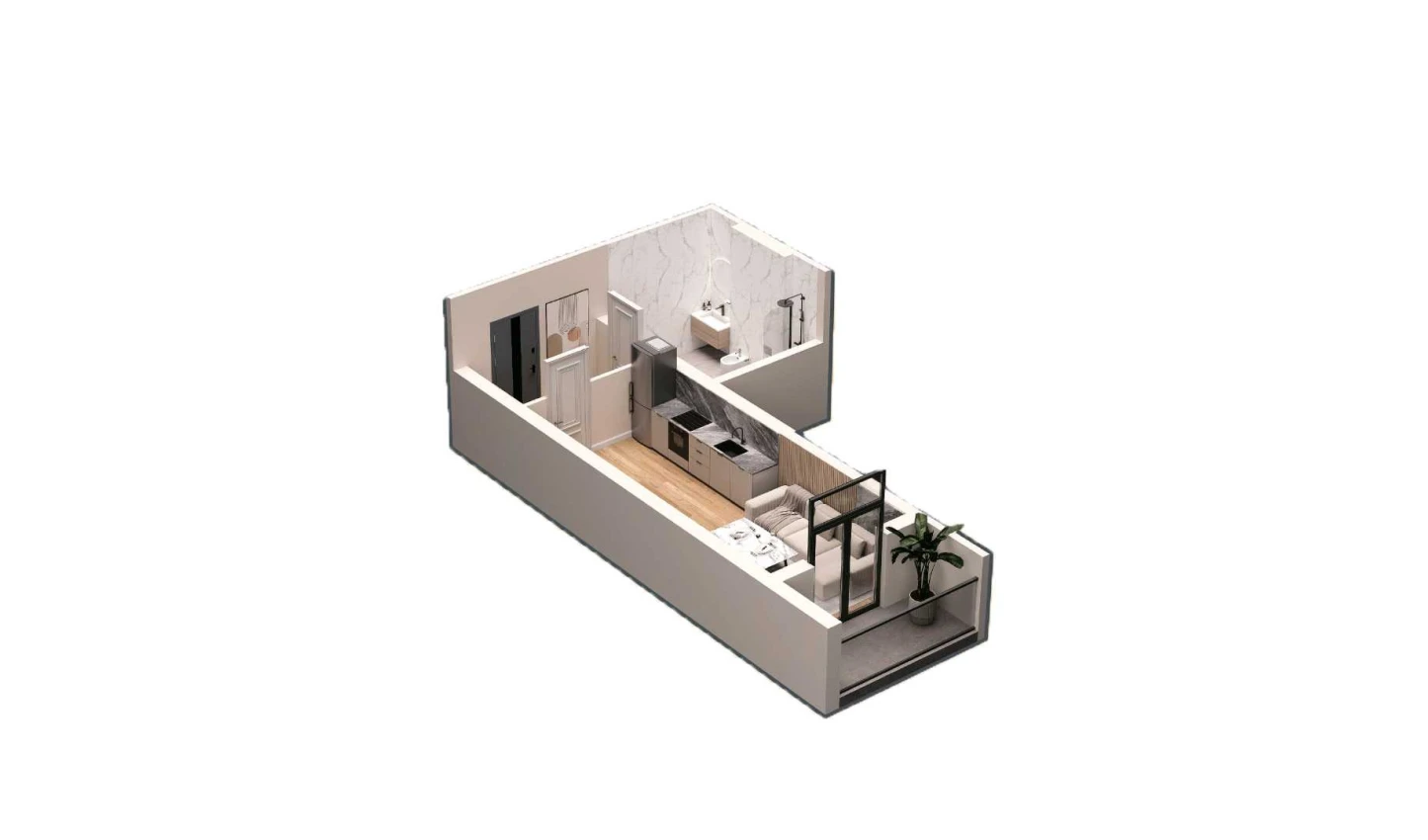 1-комн. квартира 39.6 м² 11/16 этаж | Жилой комплекс DO'MBIROBOD RESIDENCE 1-комн. квартира 39.6 м² 11/16 этаж | Жилой комплекс DO'MBIROBOD RESIDENCE