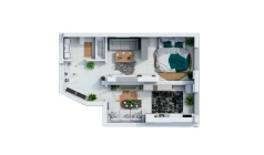 1-xonali xonadon 47.07 m²  13/17 qavat | UCHTEPA CITY Turar-joy majmuasi