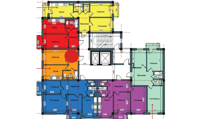 1-xonali xonadon 41.5 m²  10/10 qavat | NUR BARAKA Turar-joy majmuasi