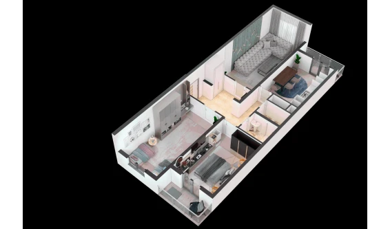 3-комнатная квартира 82.9 м²  13/16 этаж | Жилой комплекс TRINITY