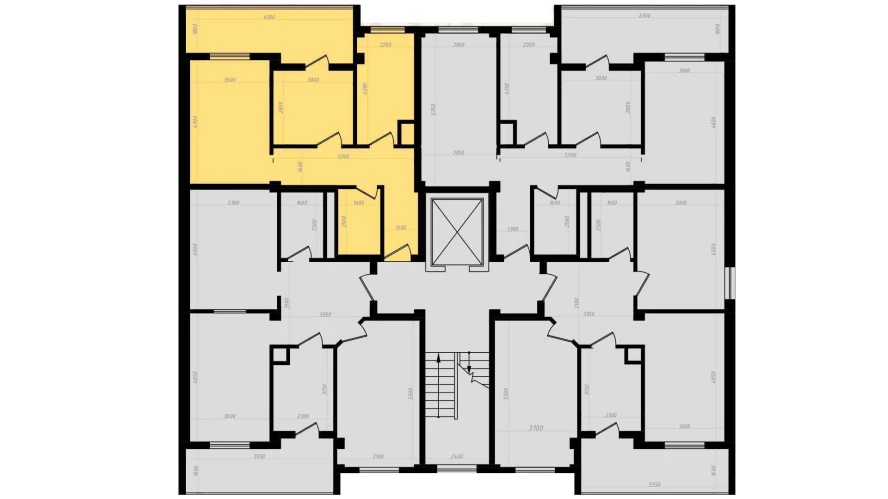 2-xonali xonadon 58 m²  7/8 qavat | YASHIL VODIY RESIDENCE Turar-joy majmuasi