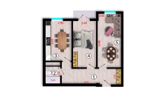 2-комн. квартира 60.2 м²  8/10 этаж | Жилой комплекс Ko'kcha-Oqtepa