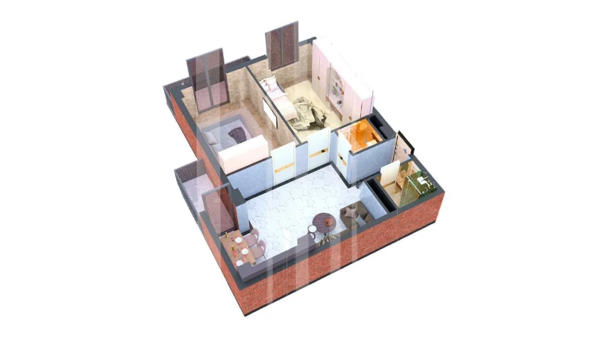 2-xonali xonadon 67.22 m²  7/7 qavat | O'ZBEGIM Turar-joy majmuasi