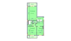 2-комн. квартира 70.29 м²  3/9 этаж | Жилой комплекс SHAYX-UL OLAM