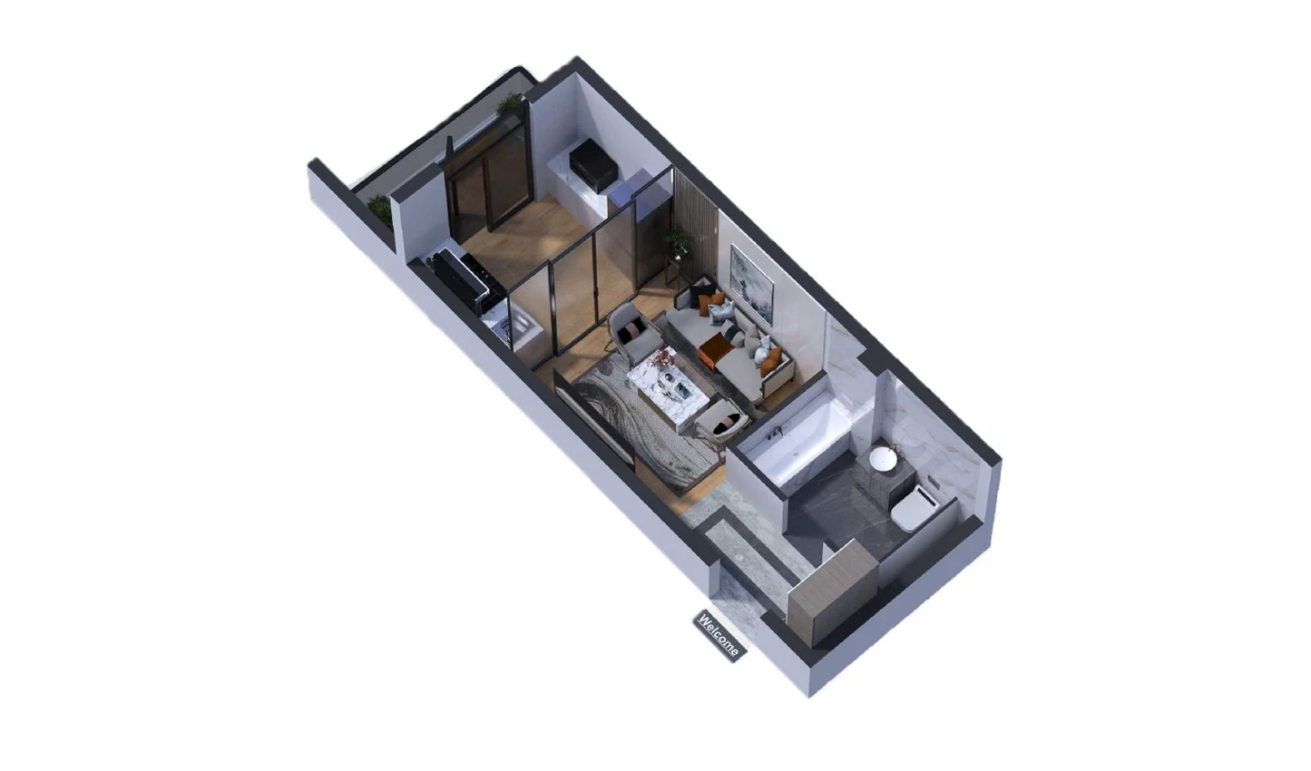 1-комн. квартира 27.25 м²  6/7 этаж | Жилой комплекс Bochka Resort