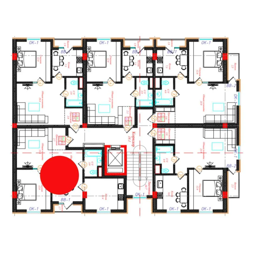 2-комн. квартира 62.6 м²  2/9 этаж | Жилой комплекс CHINARA PARK