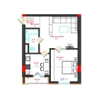 2-xonali xonadon 49.2 m²  10/12 qavat | CHINARA PARK Turar-joy majmuasi