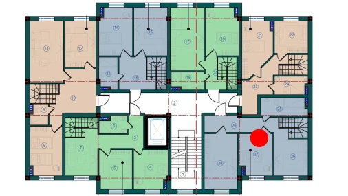 2-комнатная квартира 122.6 м²  7/7 этаж | Жилой комплекс Bristol