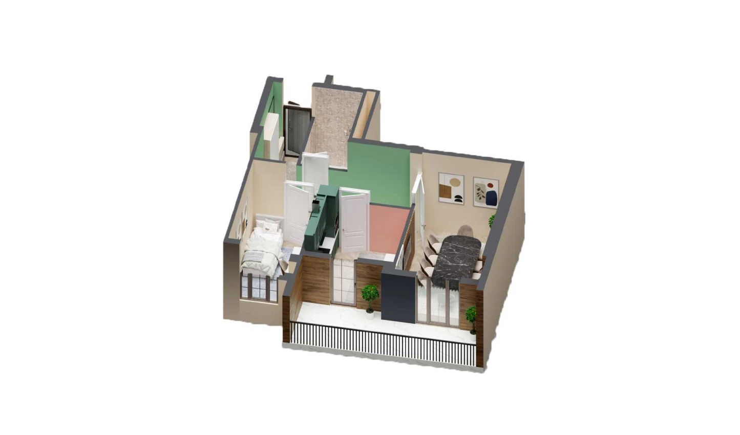 2-xonali xonadon 60 m² 5/8 qavat | YASHIL VODIY RESIDENCE Turar-joy majmuasi 2-xonali xonadon 60 m² 5/8 qavat | YASHIL VODIY RESIDENCE Turar-joy majmuasi