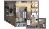 2-комн. квартира 58.1 м²  14/16 этаж | Жилой комплекс TRINITY