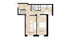 2-комн. квартира 55.67 м²  10/10 этаж | Жилой комплекс Ko'kcha-Oqtepa