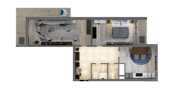 2-комнатная квартира 72.4 м²  11/16 этаж | Жилой комплекс TRINITY