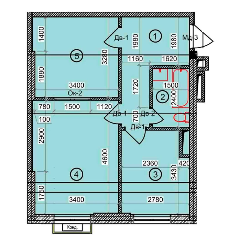 2-комн. квартира 51.3 м²  4/9 этаж | Жилой комплекс Uchtepa Avenue