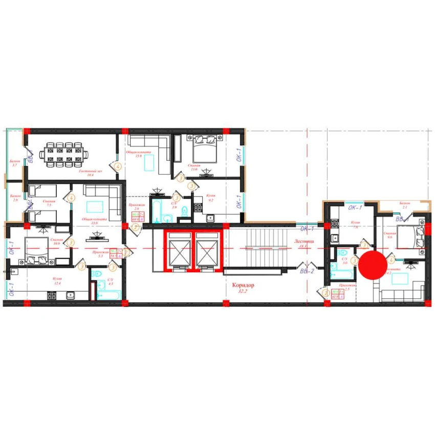 1-комн. квартира 41 м²  3/10 этаж | Жилой комплекс CHINARA PARK