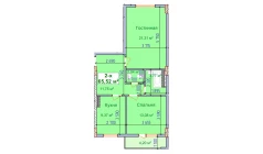 2-комн. квартира 65.52 м²  9/9 этаж | Жилой комплекс SHAYX-UL OLAM