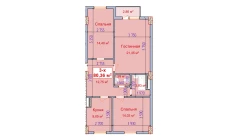 3-комн. квартира 80.36 м²  4/9 этаж | Жилой комплекс SHAYX-UL OLAM