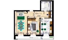 2-xonali xonadon 68.3 m²  11/13 qavat | MEGAPOLIS Б2 Turar-joy majmuasi
