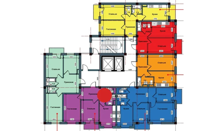 2-комнатная квартира 63.8 м²  6/10 этаж | Жилой комплекс NUR BARAKA