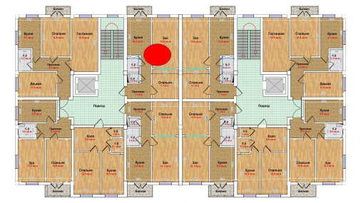 2-комнатная квартира 45.3 м²  3/6 этаж | Жилой комплекс MBG