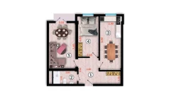 2-xonali xonadon 63.6 m²  4/10 qavat | Ko'kcha-Oqtepa Turar-joy majmuasi