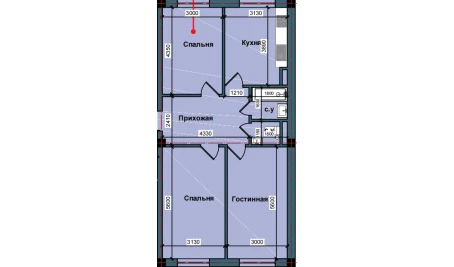 3-комн. квартира 79.4 м²  1/9 этаж | Жилой комплекс NUR BARAKA