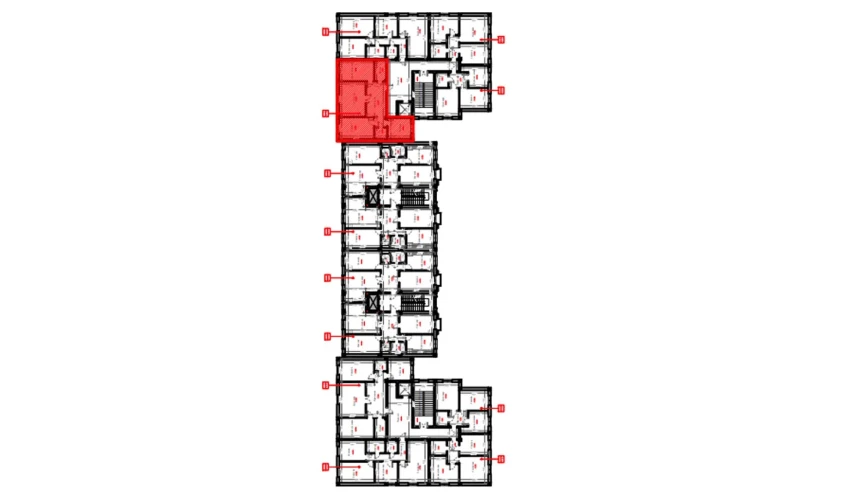 3-xonali xonadon 88.7 m²  7/9 qavat | FIDOKOR Turar-joy majmuasi