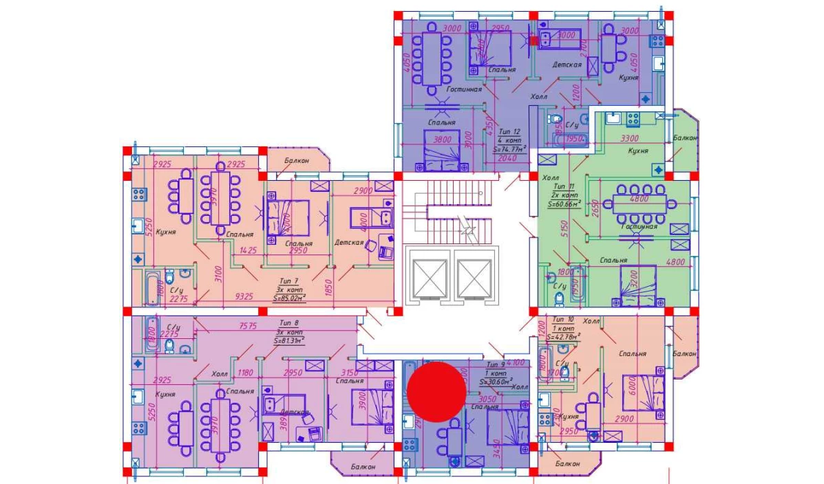 1-комн. квартира 30.6 м²  8/10 этаж | Жилой комплекс Emir