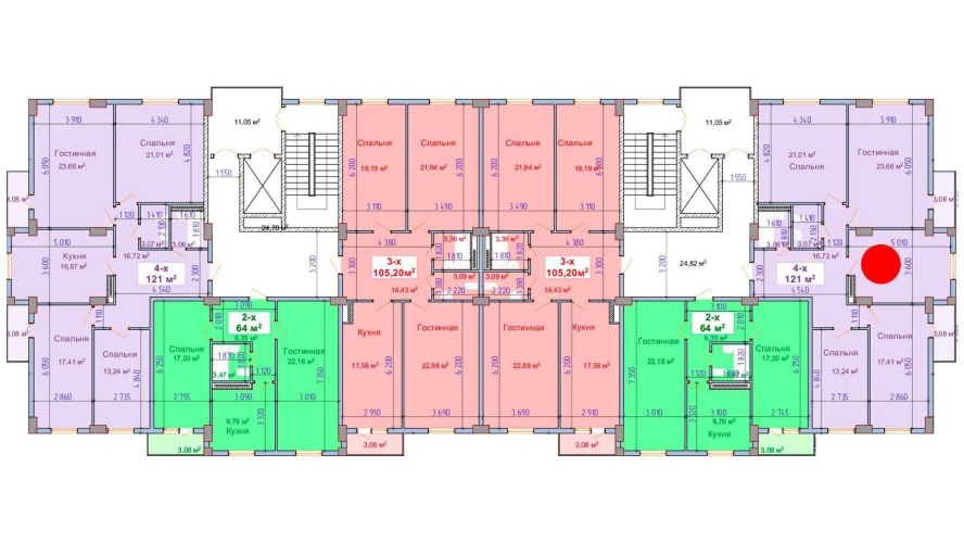 4-комн. квартира 121 м²  2/9 этаж | Жилой комплекс SHAYX-UL OLAM