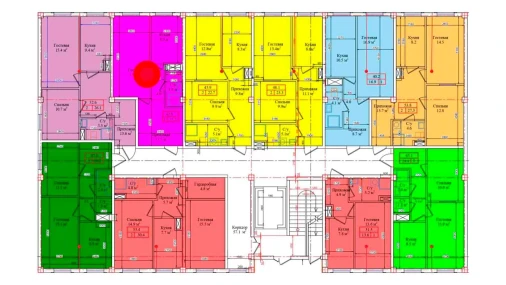 1-комнатная квартира 42.6 м²  1/9 этаж | Жилой комплекс CHIRCHIQ CITY