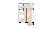 2-xonali xonadon 45.41 m²  3/10 qavat | Ko'kcha-Oqtepa Turar-joy majmuasi