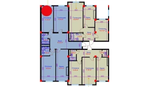 3-xonali xonadon 97.52 m²  10/10 qavat | Ko'kcha-Oqtepa Turar-joy majmuasi