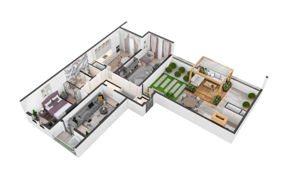 3-комнатная квартира 97.4 м²  16/16 этаж | Жилой комплекс TRINITY
