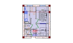 2-комн. квартира 46.5 м²  9/9 этаж | Жилой комплекс ZAR ZAMONAVIY UYLAR