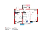 2-xonali xonadon 60.21 m² 6/9 qavat | BI Sad'O Turar-joy majmuasi 2-xonali xonadon 60.21 m² 6/9 qavat | BI Sad'O Turar-joy majmuasi