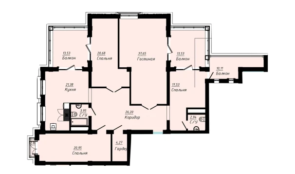 4-комнатная квартира 167.05 м²  10/10 этаж | Жилой комплекс Samarqand Park Avenue