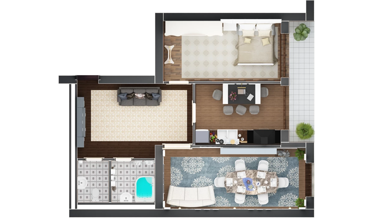 2-xonali xonadon 97.15 m²  2/10 qavat | AZAMATOV GROUP Turar-joy majmuasi