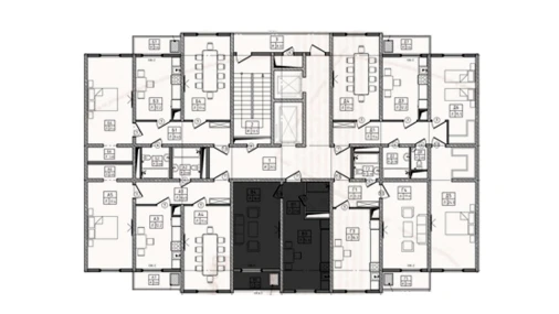 1-xonali xonadon 42.97 m²  13/16 qavat | JOMIY RESIDENCE Turar-joy majmuasi